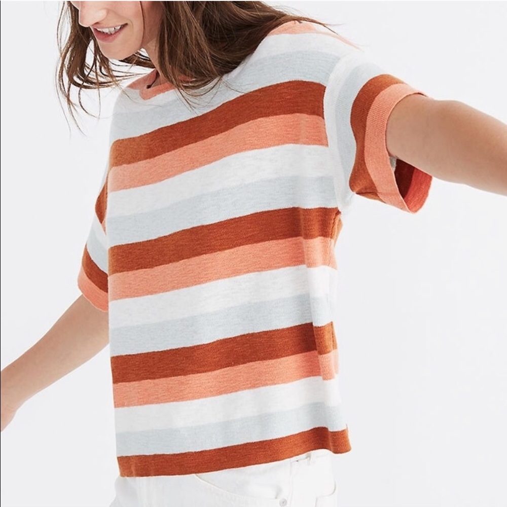 Madewell Boxy Sweater Tee in Maggie Stripe Medium - Picture 6 of 6